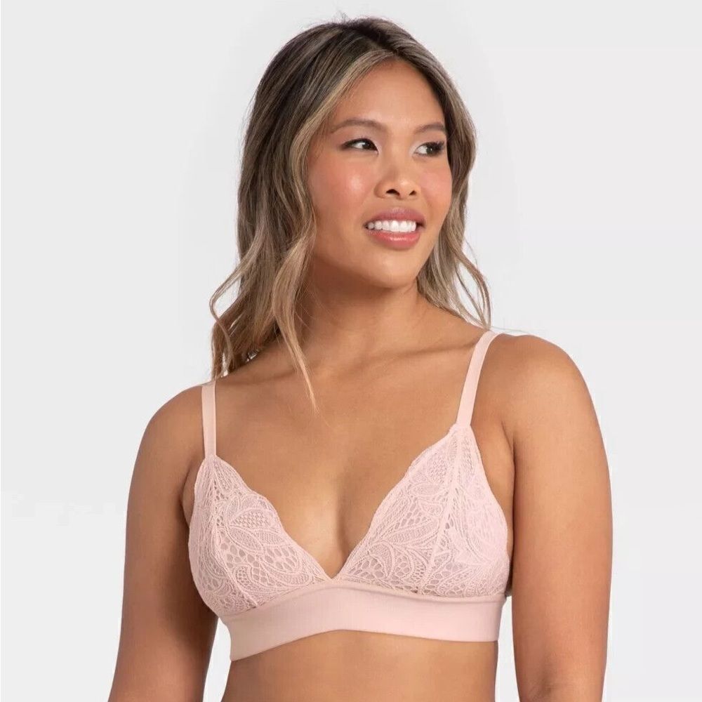 All You Lively NWT Longline Lace Bralette in Orchid Pink Size Large